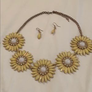 Women’s Sunflower Necklace & matching earrings
